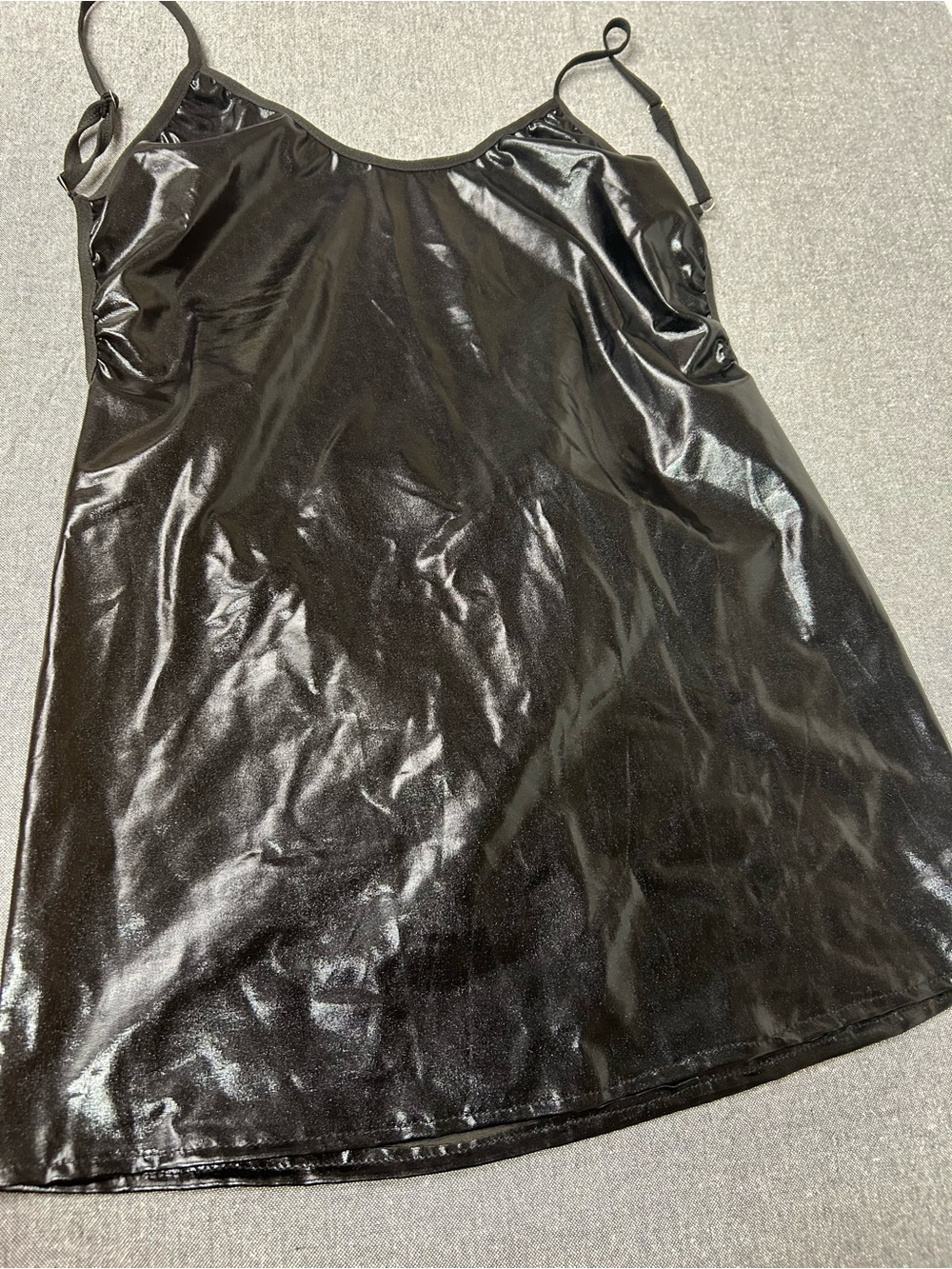 Target Black Shiny A-Line Slip Dress